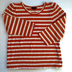J. Crew Striped 3/4 Sleeve Tee, Medium